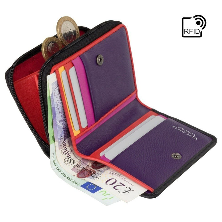 VISCONTI ארנק לבבות קומפקטי בעל הגנת RFID - דגם Desire - תיק התיקיםVISCONTIנשים