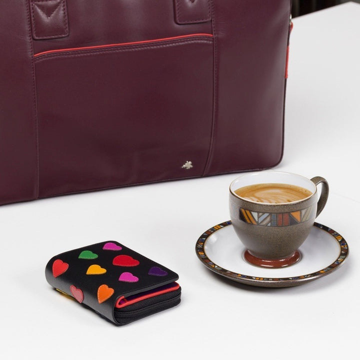 VISCONTI ארנק לבבות קומפקטי בעל הגנת RFID - דגם Desire - תיק התיקיםVISCONTIנשים