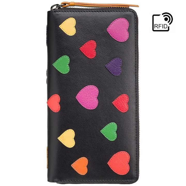 VISCONTI ארנק לבבות גדול לאישה, בעל הגנת RFID - דגם Passion - תיק התיקיםVISCONTIנשים