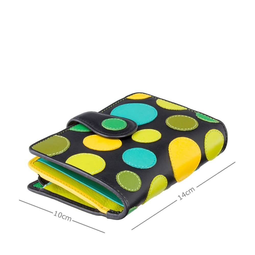 VISCONTI ארנק בגודל בינוני נקודות בצבעים עם רצועת סגירה, בעל הגנת RFID - דגם Saturn - תיק התיקיםVISCONTIנשים