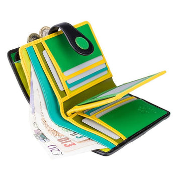 VISCONTI ארנק בגודל בינוני נקודות בצבעים עם רצועת סגירה, בעל הגנת RFID - דגם Saturn - תיק התיקיםVISCONTIנשים