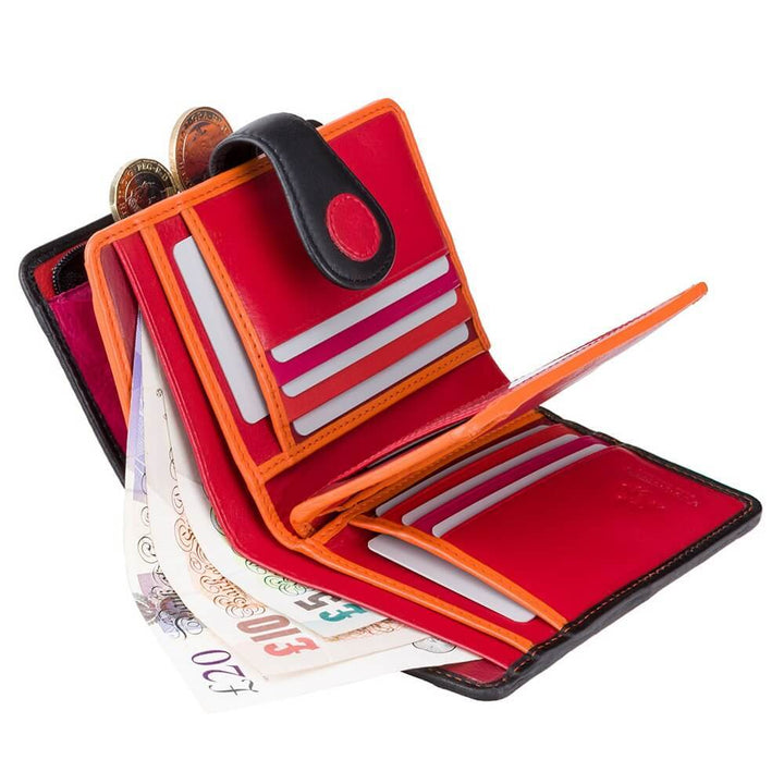 VISCONTI ארנק בגודל בינוני נקודות בצבעים עם רצועת סגירה, בעל הגנת RFID - דגם Saturn - תיק התיקיםVISCONTIנשים