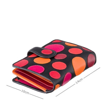 VISCONTI ארנק בגודל בינוני נקודות בצבעים עם רצועת סגירה, בעל הגנת RFID - דגם Saturn - תיק התיקיםVISCONTIנשים