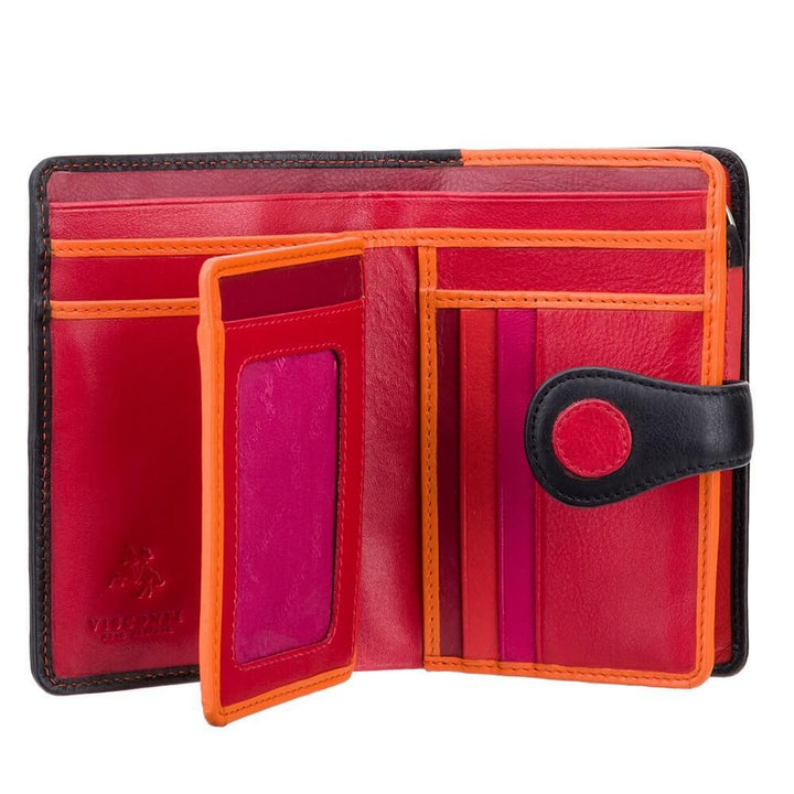 VISCONTI ארנק בגודל בינוני נקודות בצבעים עם רצועת סגירה, בעל הגנת RFID - דגם Saturn - תיק התיקיםVISCONTIנשים