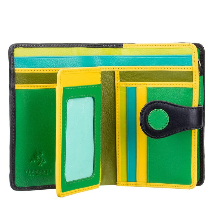 VISCONTI ארנק בגודל בינוני נקודות בצבעים עם רצועת סגירה, בעל הגנת RFID - דגם Saturn - תיק התיקיםVISCONTIנשים