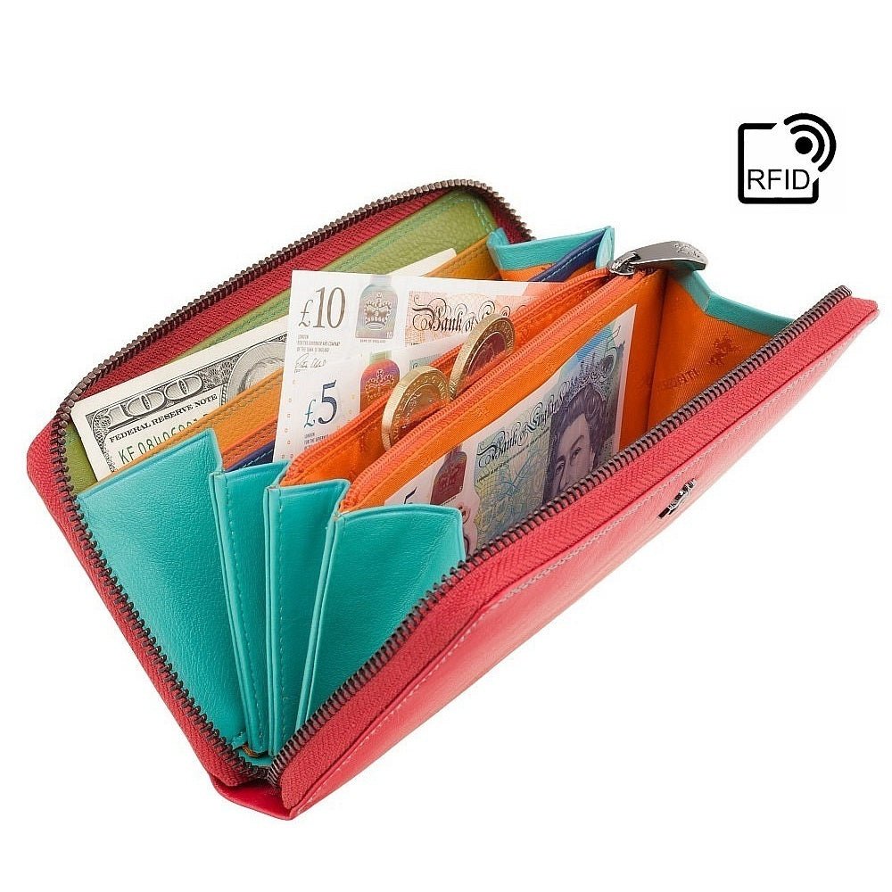 VISCONTI ארנק גדול מעור, בעל הגנת RFID - דגם Violet - תיק התיקיםVISCONTIנשים