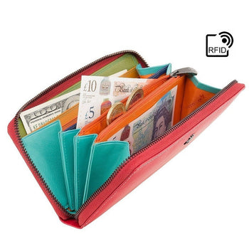 VISCONTI ארנק גדול מעור, בעל הגנת RFID - דגם Violet - תיק התיקיםVISCONTIנשים