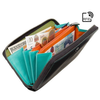 VISCONTI ארנק גדול מעור, בעל הגנת RFID - דגם Violet - תיק התיקיםVISCONTIנשים