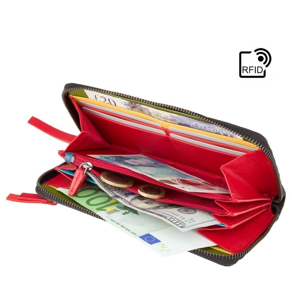 VISCONTI ארנק בעל הגנת RFID דגם VON קשת בענן - תיק התיקיםVISCONTIנשים