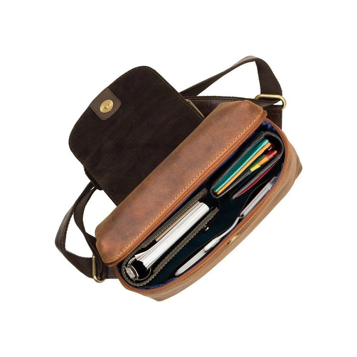 Visconti תיק גב מעור לנשים דגם Saddle עם רוכסן - תיק התיקיםViscontiתיקים