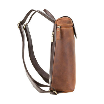 Visconti תיק גב מעור לנשים דגם Saddle עם רוכסן - תיק התיקיםViscontiתיקים