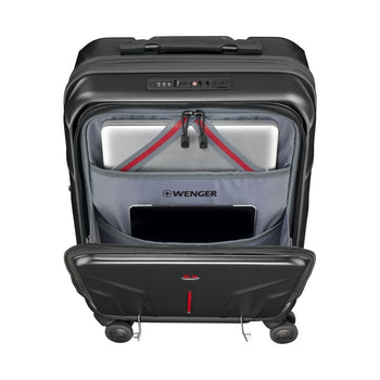 מזוודת טרולי עסקית קשיחה Wenger Amplix 20״ שחורה עם תא מחשב - תיק התיקיםWengerמזוודות