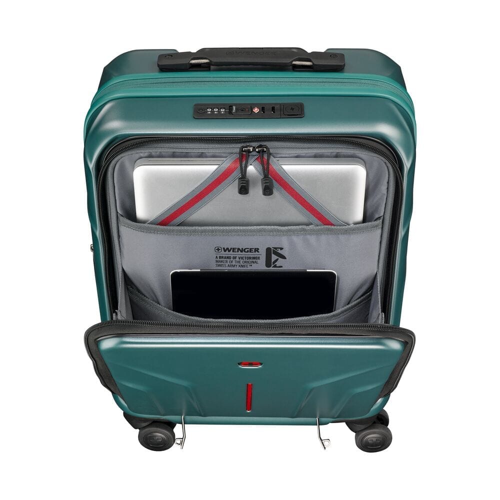 מזוודת טרולי עסקית קשיחה Wenger Amplix 20״ טורקיז עם תא מחשב - תיק התיקיםWengerמזוודות