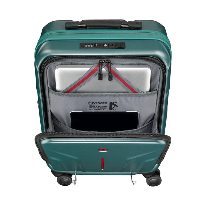 מזוודת טרולי עסקית קשיחה Wenger Amplix 20״ טורקיז עם תא מחשב - תיק התיקיםWengerמזוודות