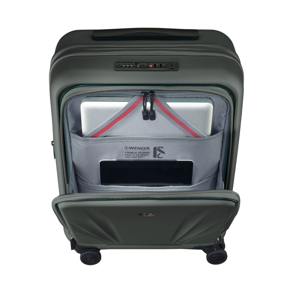 מזוודת טרולי קשיחה Wenger Skyon 20״ אפור כהה עם תא מחשב - תיק התיקיםWengerמזוודות
