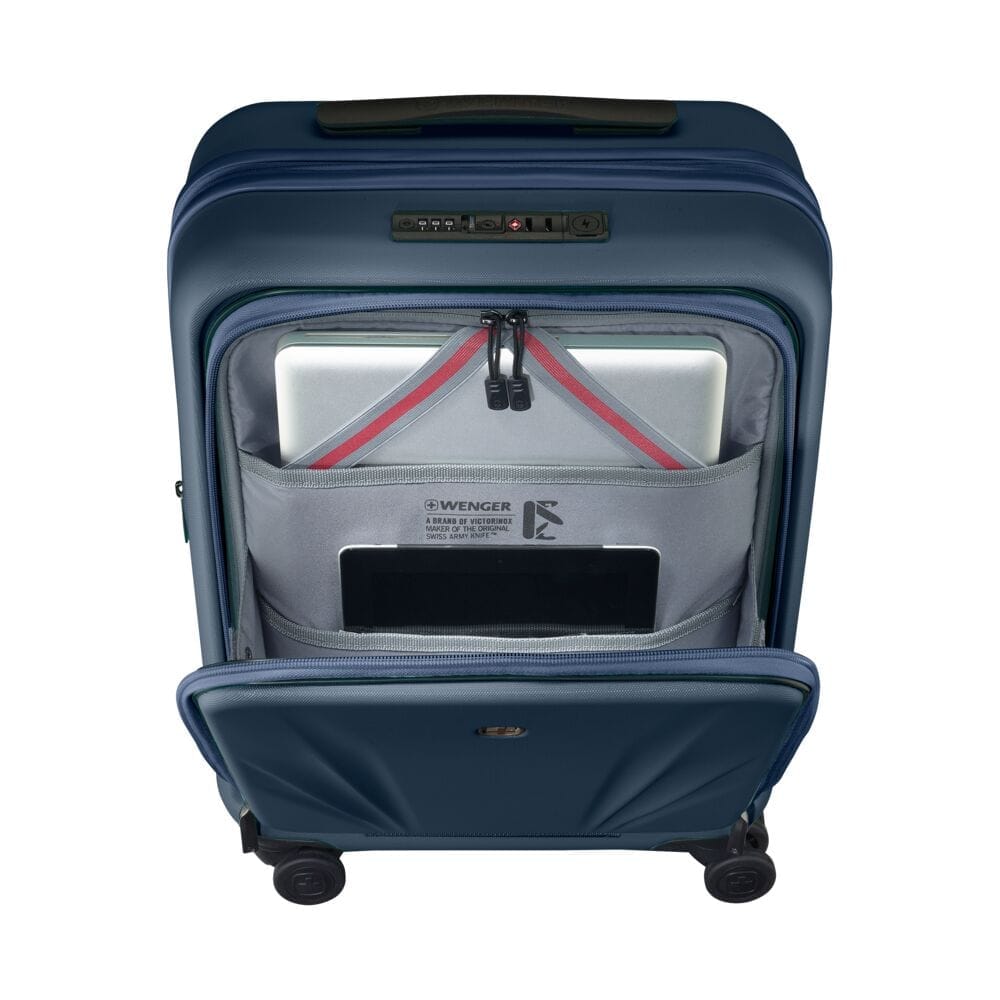 מזוודת טרולי קשיחה Wenger Skyon 20״ כחול נייבי עם תא מחשב - תיק התיקיםWengerמזוודות