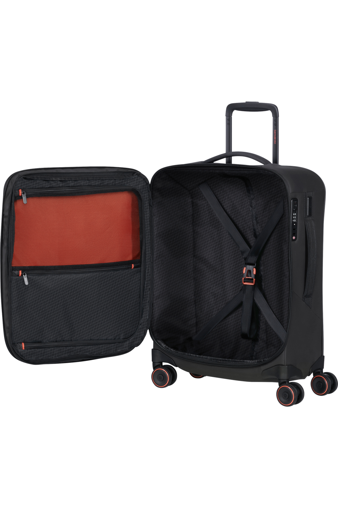 Samsonite Glazed מזוודת עלייה למטוס רכה מתרחבת 55 ס״מ - שחור