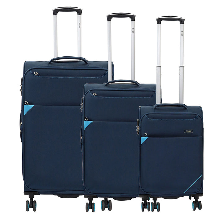 BOND סט 3 מזוודות מבד פוליאסטר (3 צבעים)
