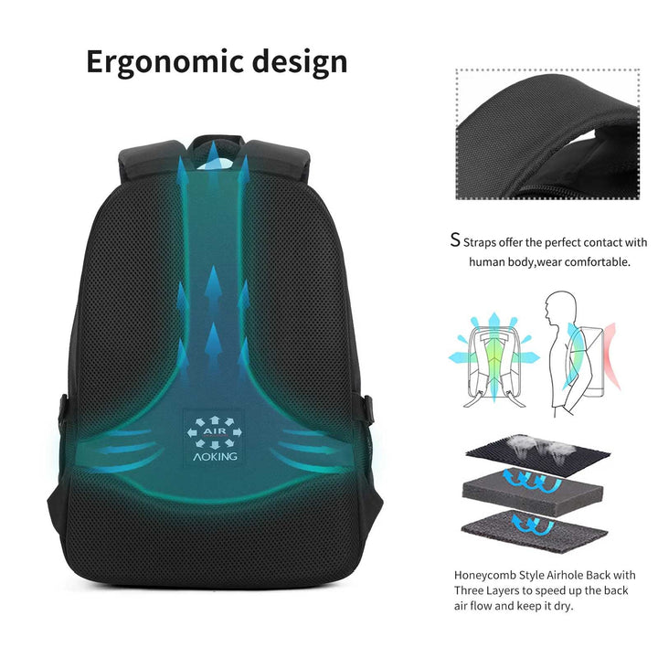 Aoking תיק גב איכותי למחשב נייד 14.1"