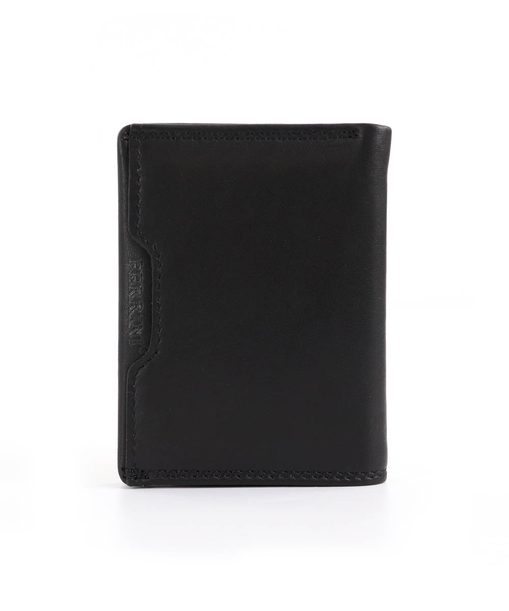 FERRINI ארנק בצורת סגירת מגנט ספר מעור נאפה בשחור