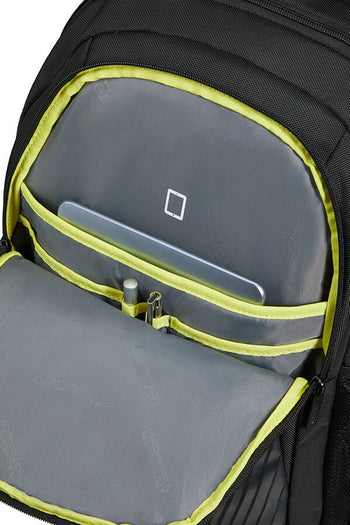 American Tourister AT WORK תיק גב למחשב 15.6" שחור עם צהוב - תיק התיקיםAmerican Touristerתיקים למחשב נייד