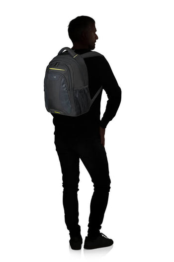 American Tourister AT WORK תיק גב למחשב 15.6" שחור עם צהוב - תיק התיקיםAmerican Touristerתיקים למחשב נייד