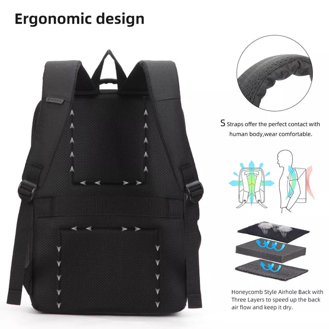 Aoking תיק גב אופנתי ללפטופ 15.6" בשחור - תיק התיקיםAokingגברים