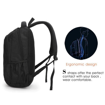 Aoking תיק גב מרופד למחשב נייד 15.6" בשחור - תיק התיקיםAokingגברים