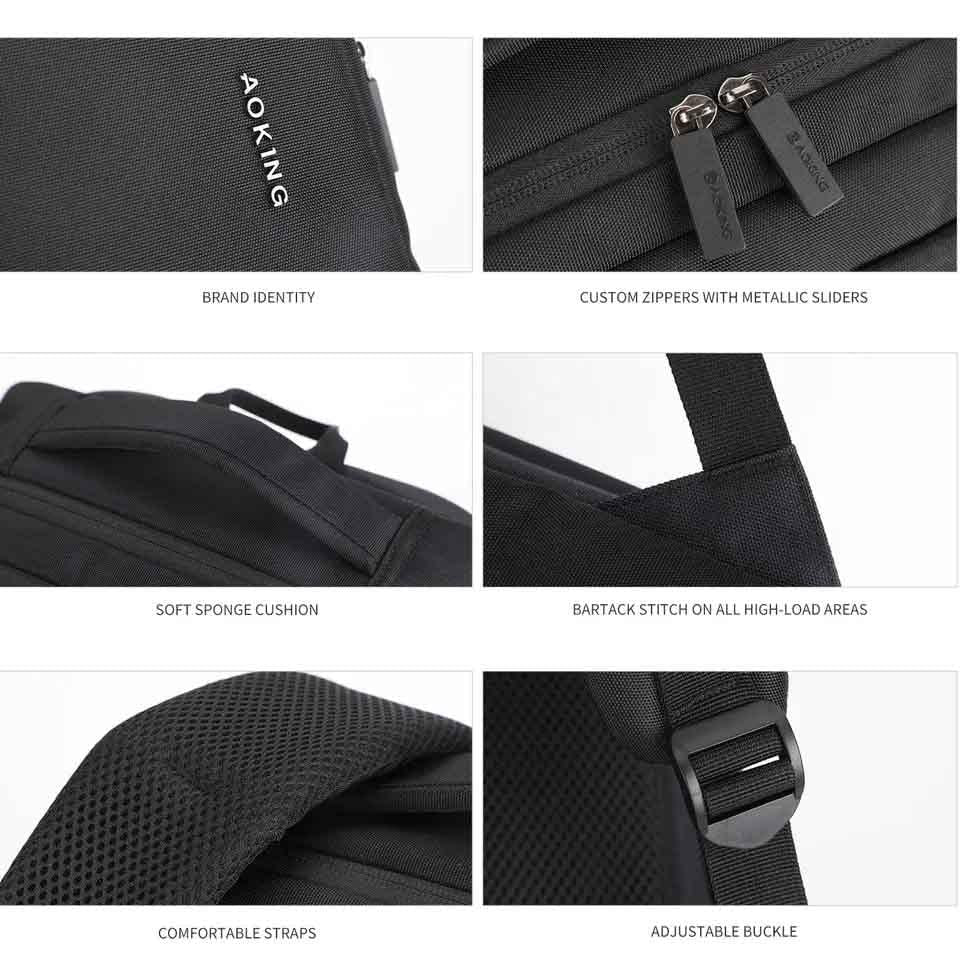 Aoking תיק גב אופנתי למחשב 15.6" - תיק התיקיםAokingגברים