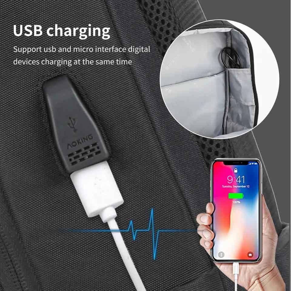 Aoking תיק גב אופנתי למחשב 15.6" - תיק התיקיםAokingגברים