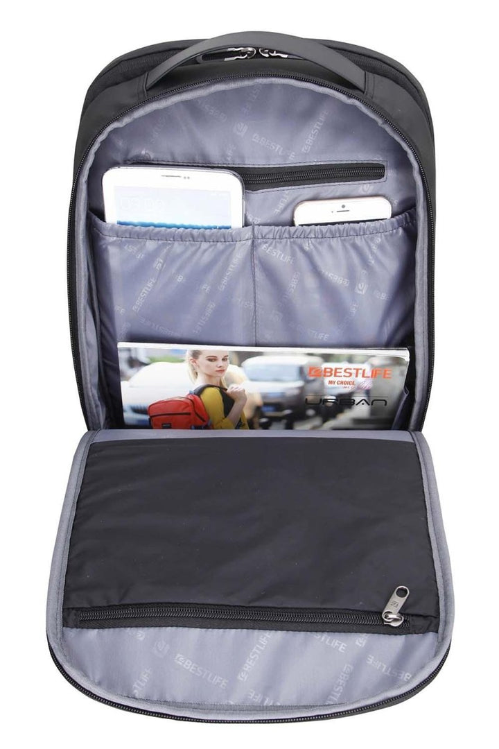 BESTLIFE תיק גב איכותי למחשב נייד 15.6" בשחור - תיק התיקיםBESTLIFEתיקים