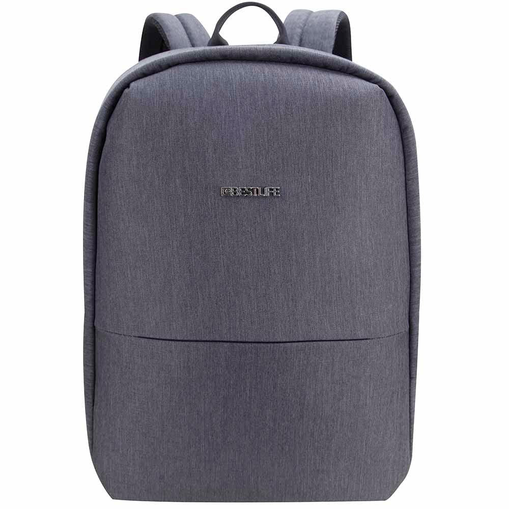 "BESTLIFE TravelSafe 15.6 תיק גב למחשב שחור אפרפר - תיק התיקיםBESTLIFEתיקים