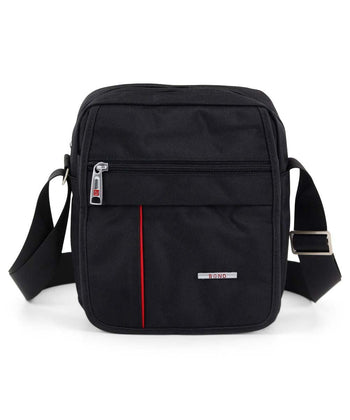 BOND תיק צד לגבר עם רצועה מתכוונת בשחור - תיק התיקיםBondגברים