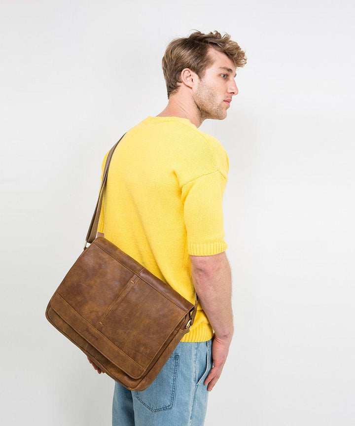 Emanuel תיק צד מעור לגבר דגם מאווי (2 צבעים) - תיק התיקיםEmanuelתיקי צד לגבר