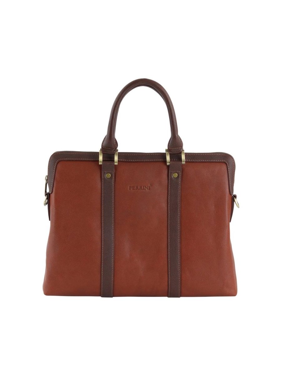 FERRINI תיק עסקים יוניסקס מעור איטלקי בחום - תיק התיקיםFERRINIתיקים