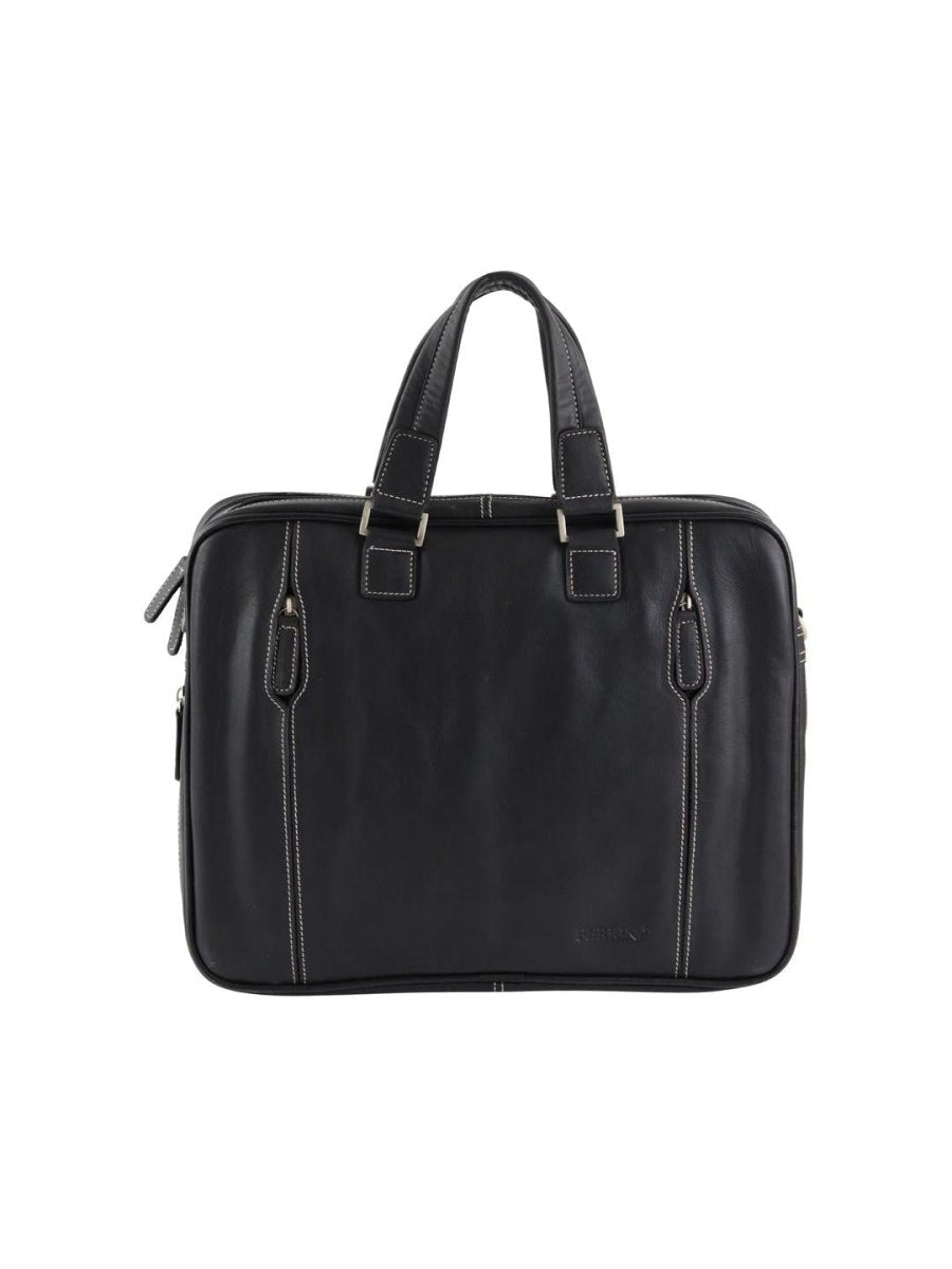 FERRINI תיק עסקים מעור נאפה איטלקי עם הרחבה בשחור - תיק התיקיםFERRINIתיקים