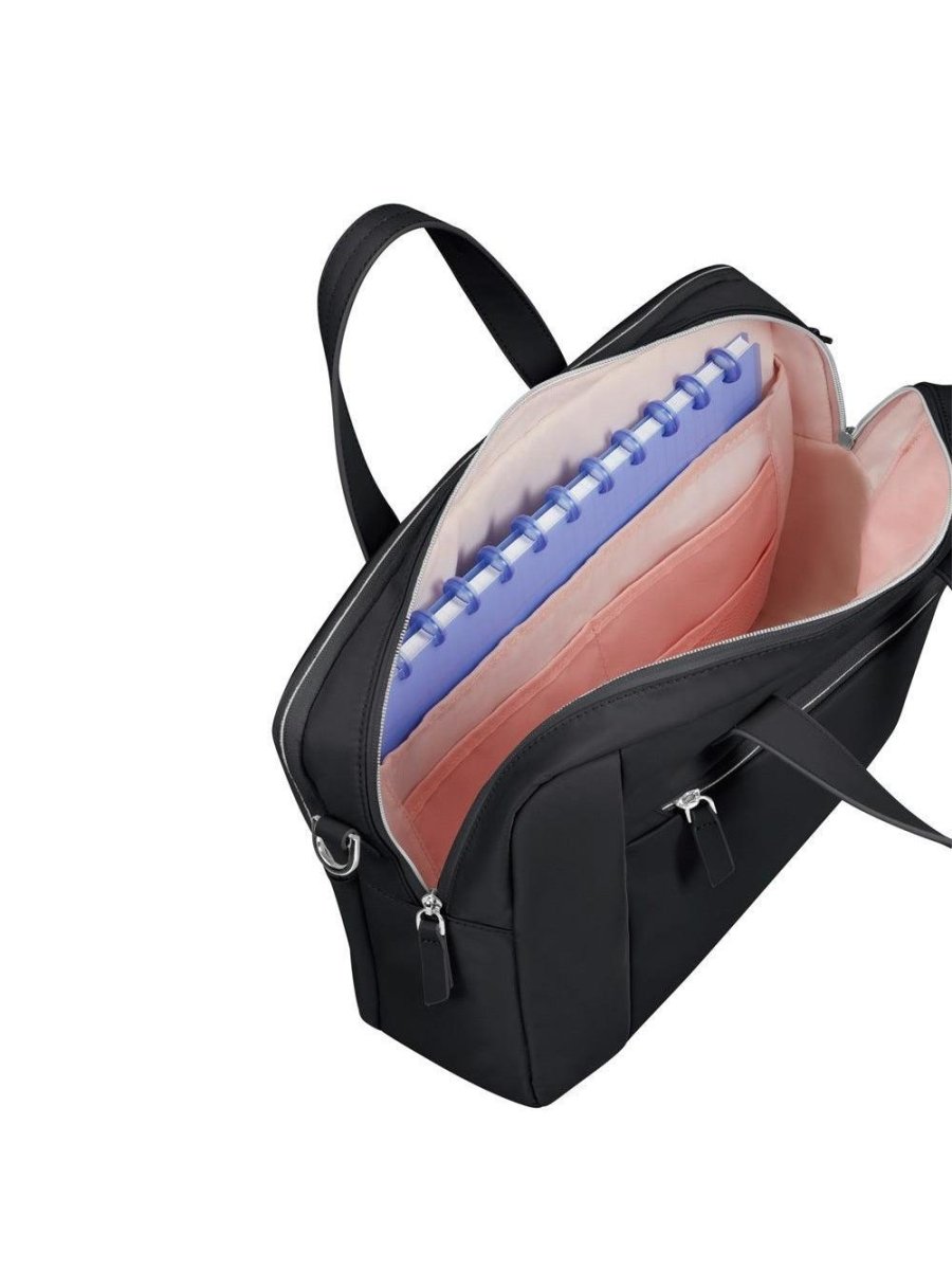 Samsonite Eco Wave 15.6 תיק עבודה לנשים סמסונייט 2 תאים מחשב בשחור - תיק התיקיםSamsoniteתיקים