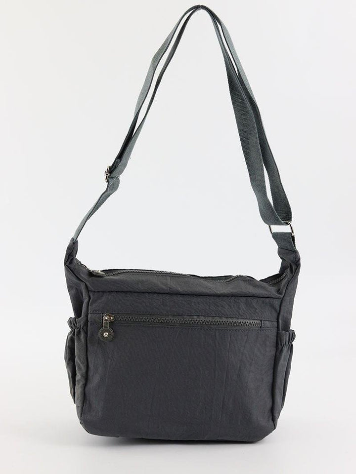 Stories תיק צד לנשים מבד קרינקל רצועה ארוכה מתכוננת - תיק התיקיםStoriesנשים