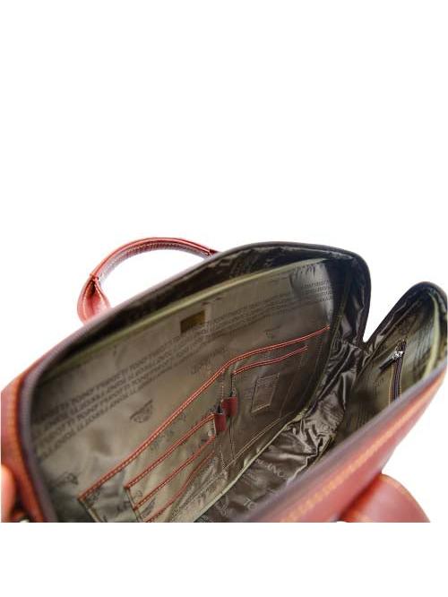 TONY PEROTTI תיק עסקים מעור 2 ידיות תא אחד ורצועה Chiaro - תיק התיקיםTONY PEROTTIתיקי צד לגבר