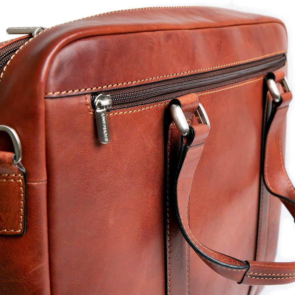 TONY PEROTTI תיק עסקים קלאסי מעור לגבר 2 ידיות חום - תיק התיקיםTONY PEROTTIתיקי עסקים