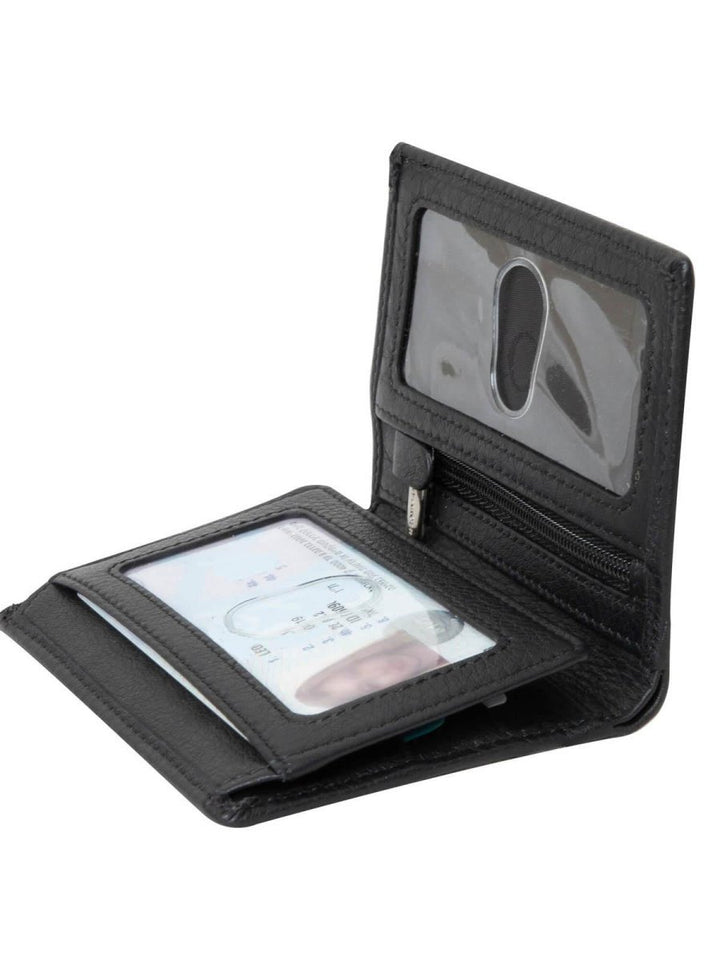 TONY PEROTTI ארנק ספר קטן מעור לגבר עם 3 חלונות שקופים elia שחור - תיק התיקיםTONY PEROTTIגברים