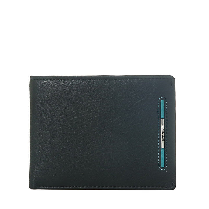 TONY PEROTTI ארנק לגבר עם חלון שקוף אמצעי בצבע שחור - תיק התיקיםTONY PEROTTIגברים