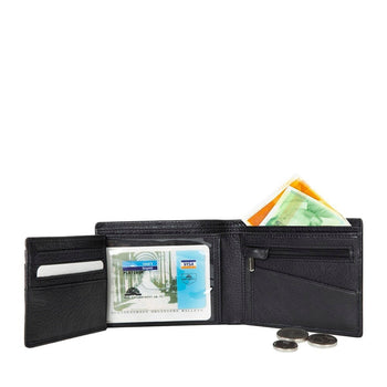 TONY PEROTTI ארנק לגבר עם חלון שקוף אמצעי בצבע שחור - תיק התיקיםTONY PEROTTIגברים