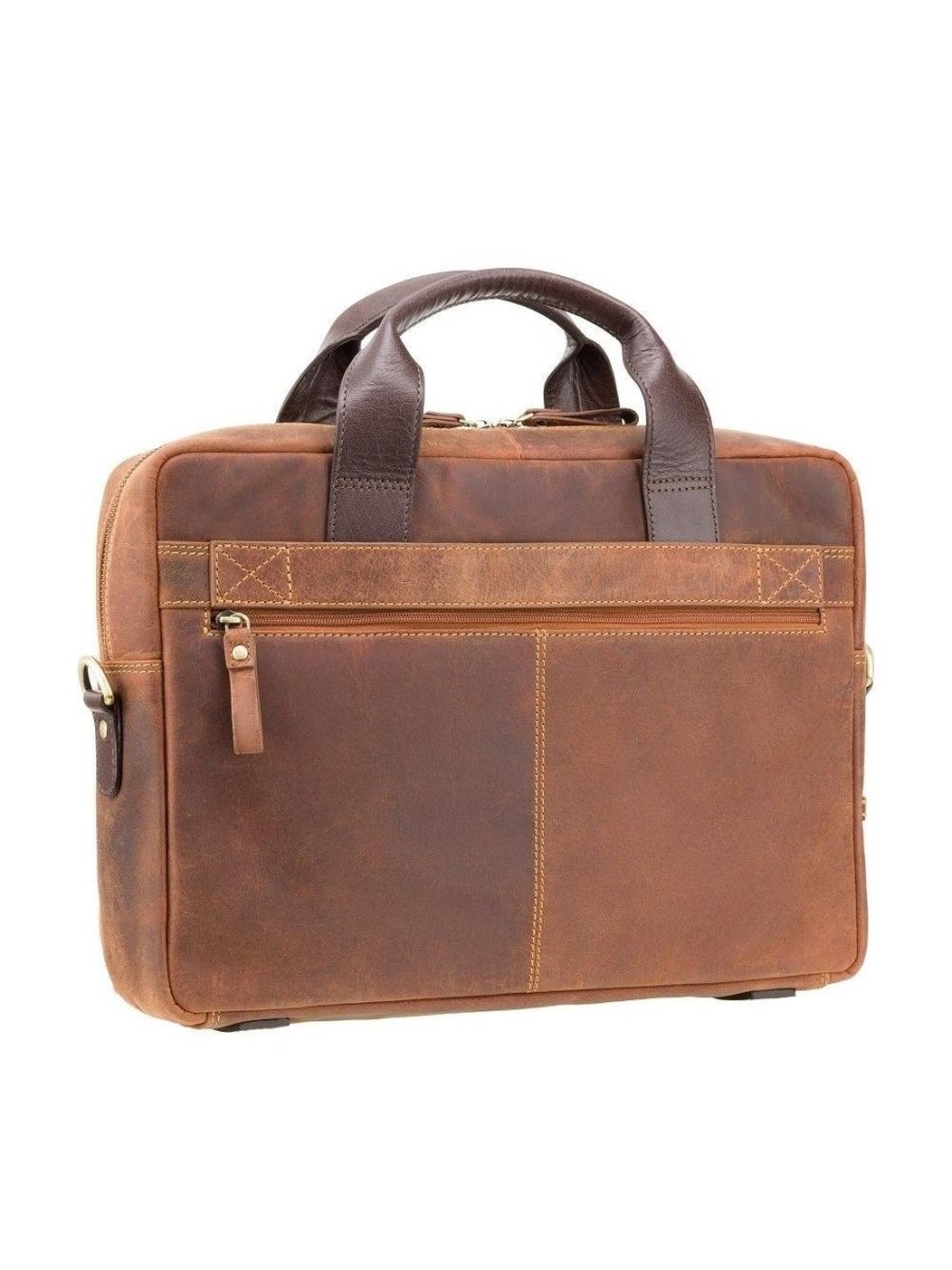 VISCONTI תיק עסקים מעור 13 אינצ' דגם HUGO TUSCANA בחום בהיר - תיק התיקיםVISCONTIתיקי עסקים