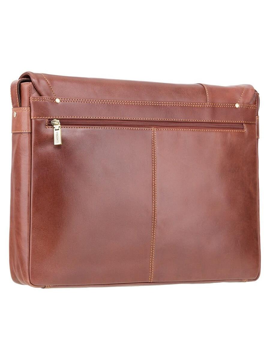 VISCONTI תיק מסנג'ר וינטג' ללפטופ עד 15 אינץ' דגם Enzo בחום בהיר - תיק התיקיםVISCONTIגברים