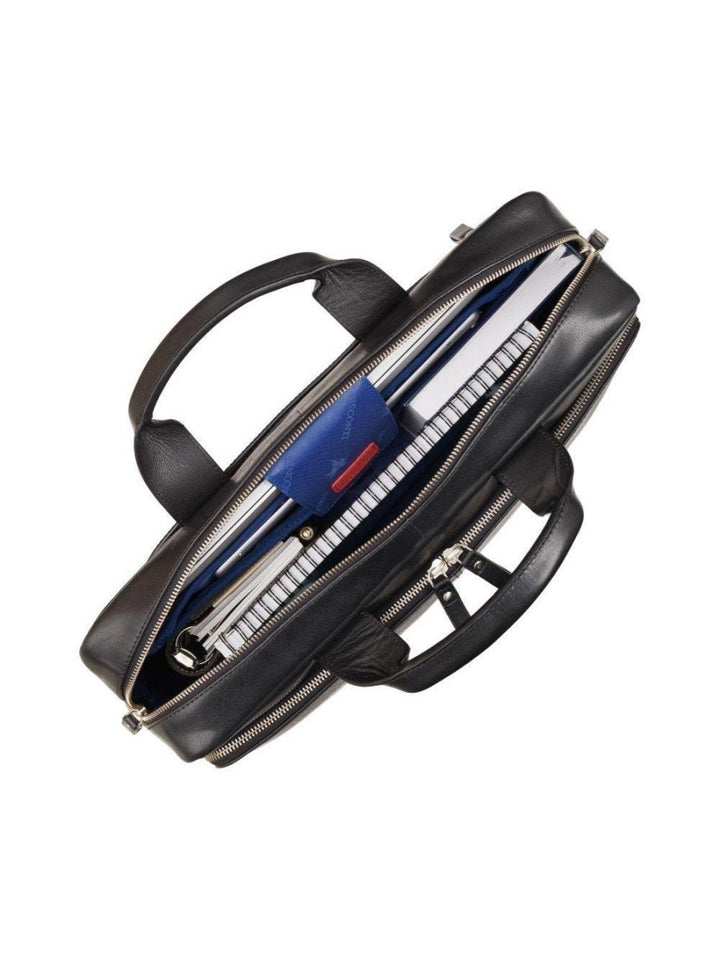 VISCONTI תיק עסקים 15 אינצ' דגם HUGO MERLIN מעור - תיק התיקיםVISCONTIתיקי עסקים