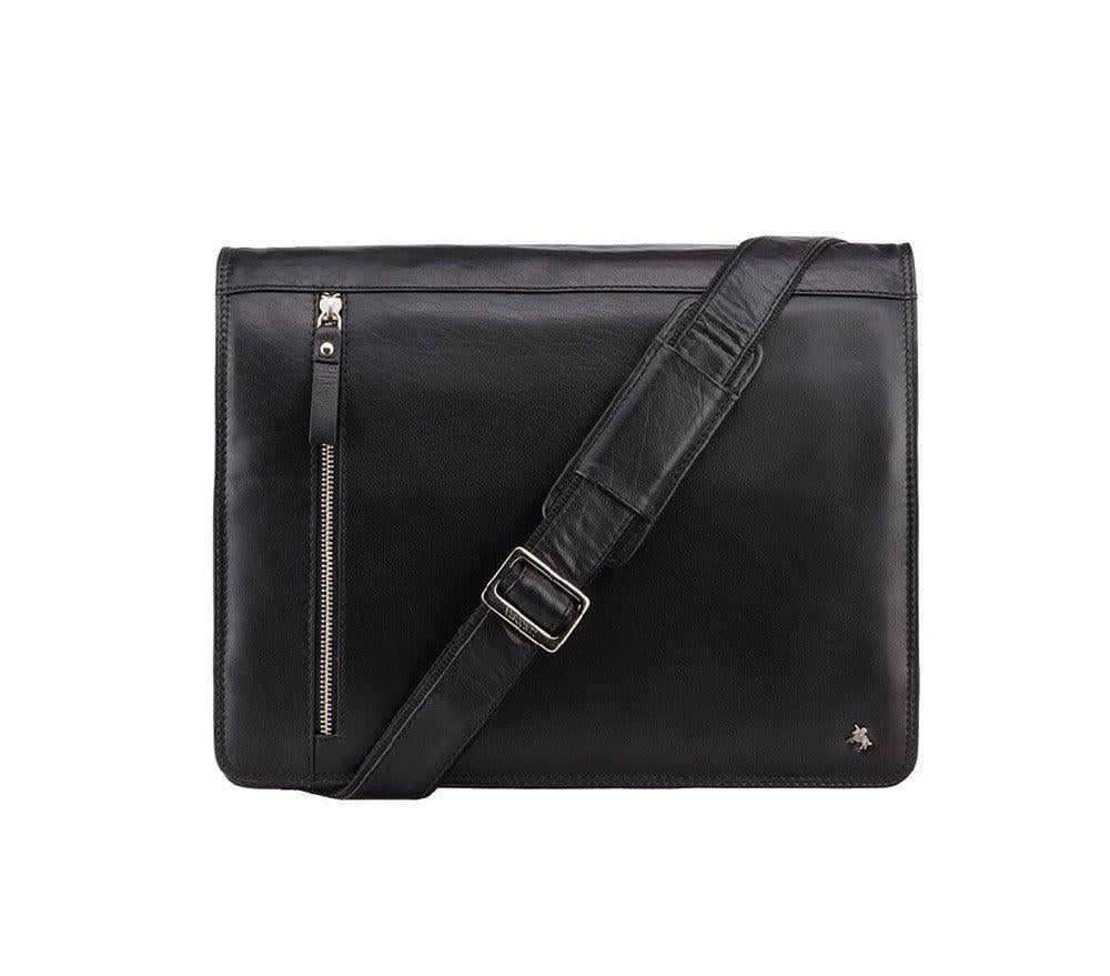 VISCONTI תיק צד עור מסנג'ר קלאסי דגם Carter ׁ - תיק התיקיםVISCONTIגברים