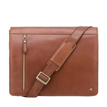 VISCONTI תיק צד עור מסנג'ר קלאסי דגם Carter ׁ - תיק התיקיםVISCONTIגברים