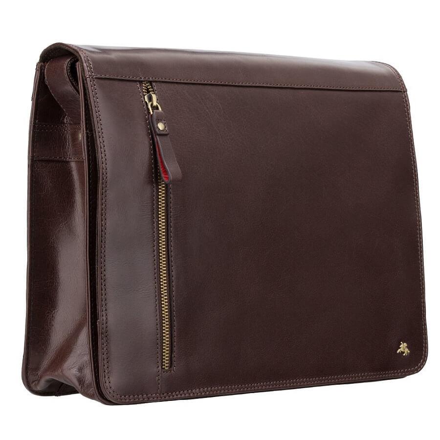 VISCONTI תיק צד עור מסנג'ר קלאסי דגם Carter ׁ - תיק התיקיםVISCONTIגברים