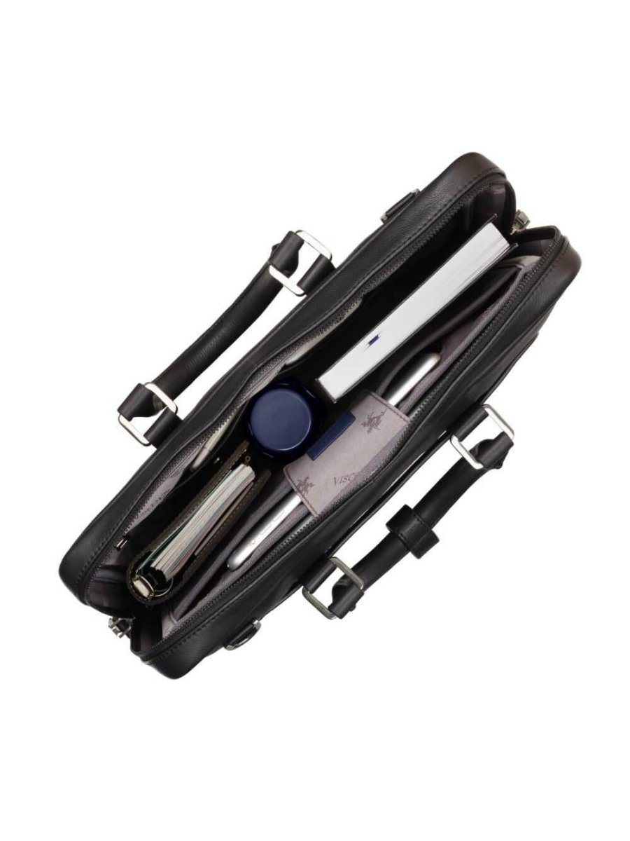 VISCONTI תיק עסקים פרימיום דגם ROYCE בשחור - תיק התיקיםVISCONTIתיקי צד לגבר
